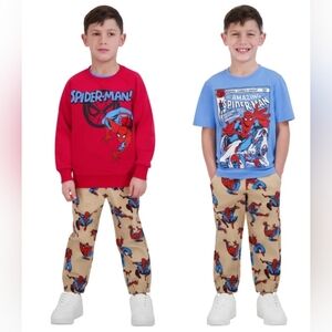 New!! Marvel Spider-Man Red Blue Outfit Character Kids' 3-Piece Denim Set Size 6